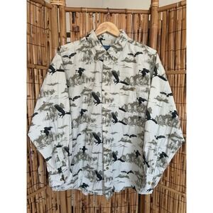 Summa Outdoor Men's XL Shirt Button Up Long Sleeve Vintage- Eagles Outdoor Theme